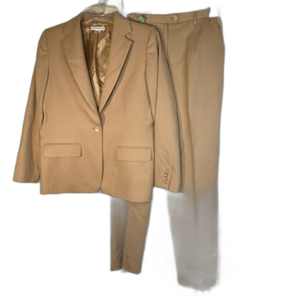 Pendleton vintage virgin wool Classic Tan lined pant suit size 10 notch collar - Picture 1 of 10